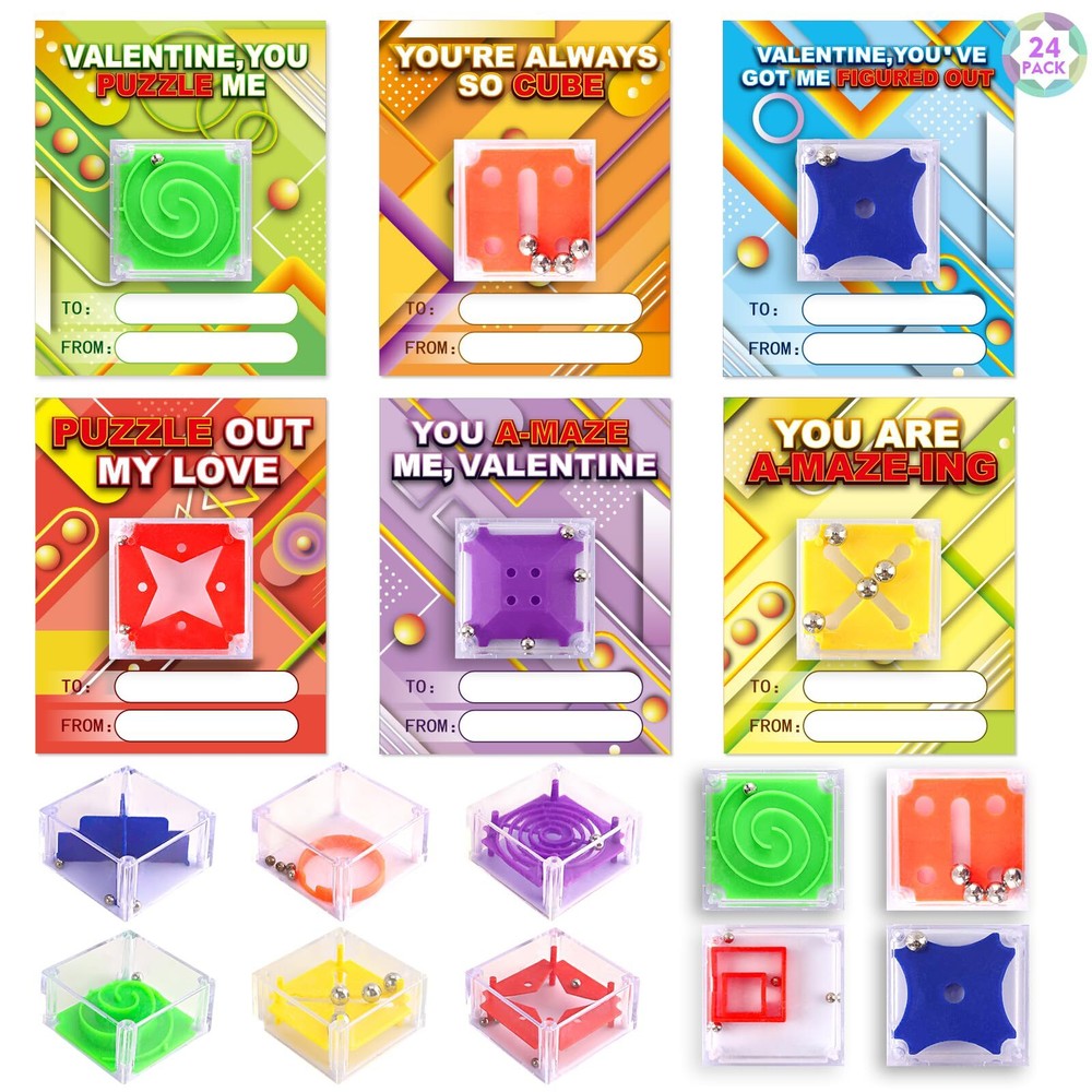 SpringFlower Kids Valentine’s Day Greeting Cards with Balloon Designs