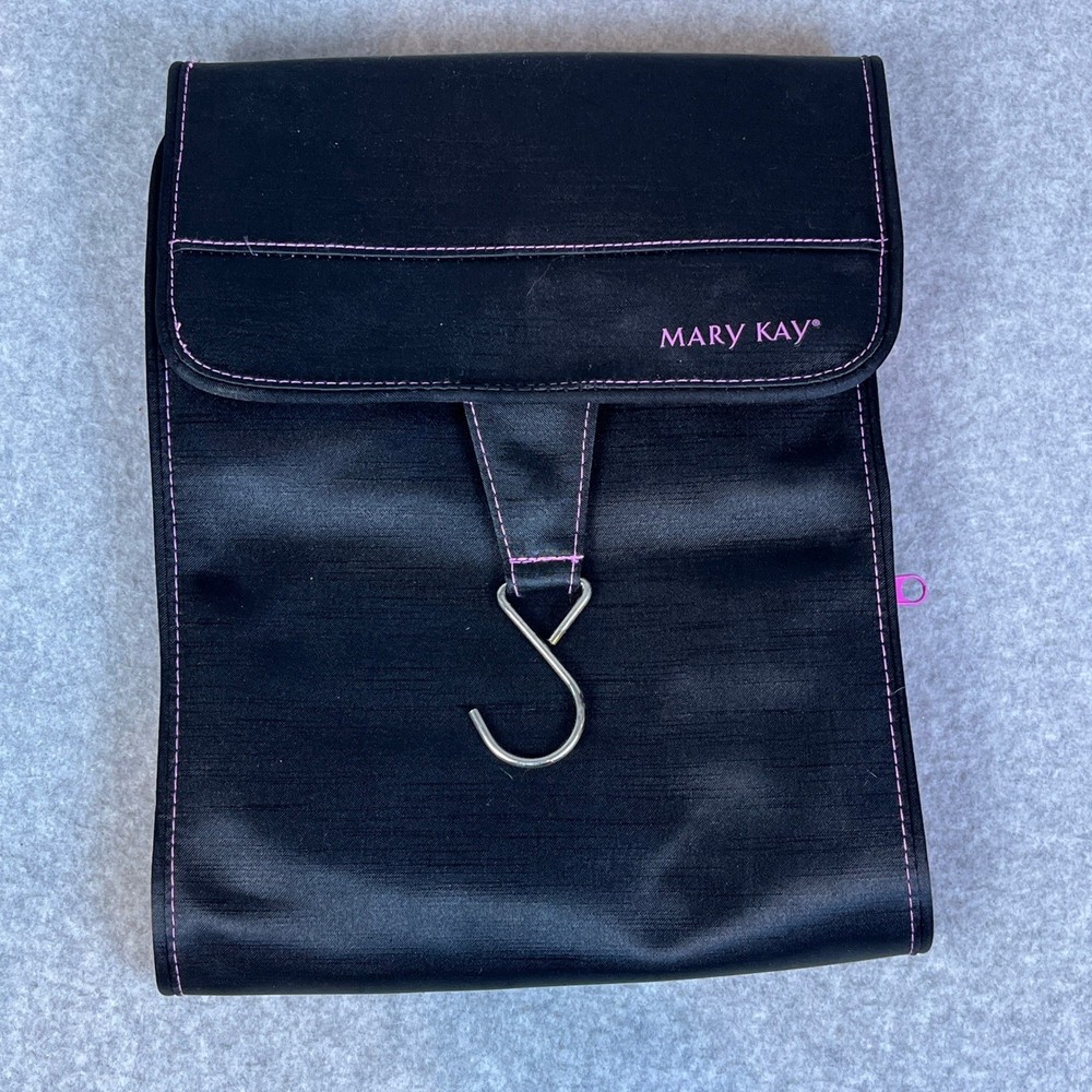 Mary Kay Travel Roll Up Bag Black Pink 4 Zipper Pouches Hanging Organizer