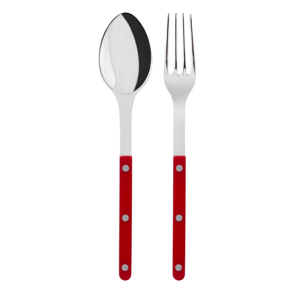 - 2-Piece Serving Set - Bistrot Collection - Large Fork & Large Spoon - Stain...