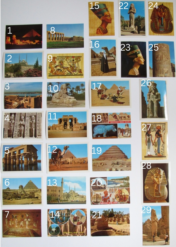 Egyptian Postcards Mix & Match 3-Pack Ancient Egypt Art and Landmarks.