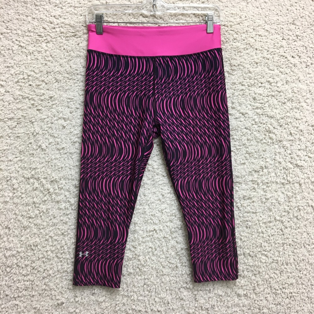 Under Armour Womens Medium Pink Heatgear Cropped Compression Pants