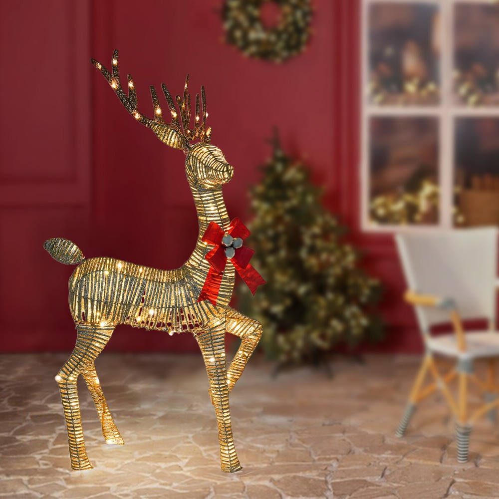 Christmas Decorations Outdoors Reindeer Christmas Iridescent Deer Stag Ornaments