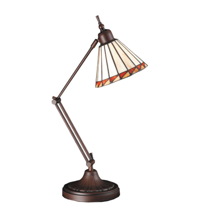 Meyda Tiffany 65946 Tiffany Glass Tiffany Single Light Swing Arm Desk Lamp