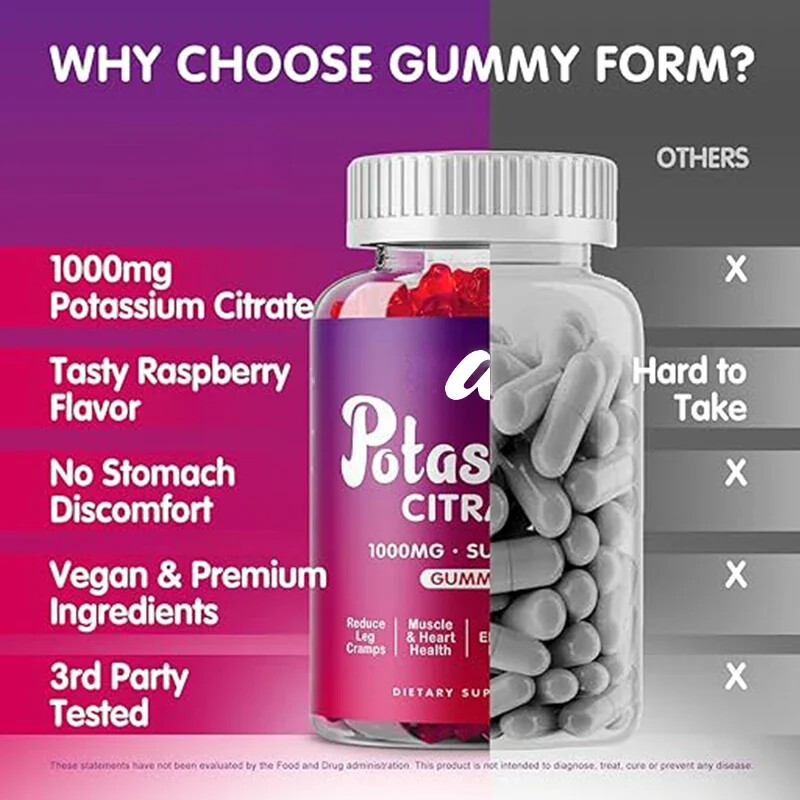 Potassium citrate gummies, 60 chewable gummies-o