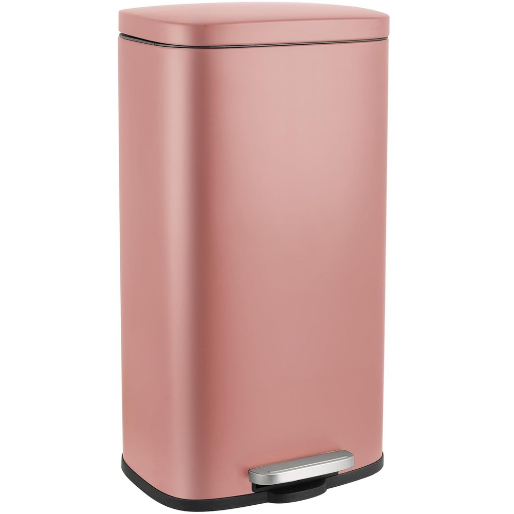 13.2 Gallon Kitchen Garbage Can Stainless Steel Step On Trash Can Waste Bin Pink