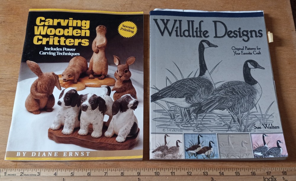 Lot of 2 Carving Wooden Creatures & Wild Life Designs  - Used