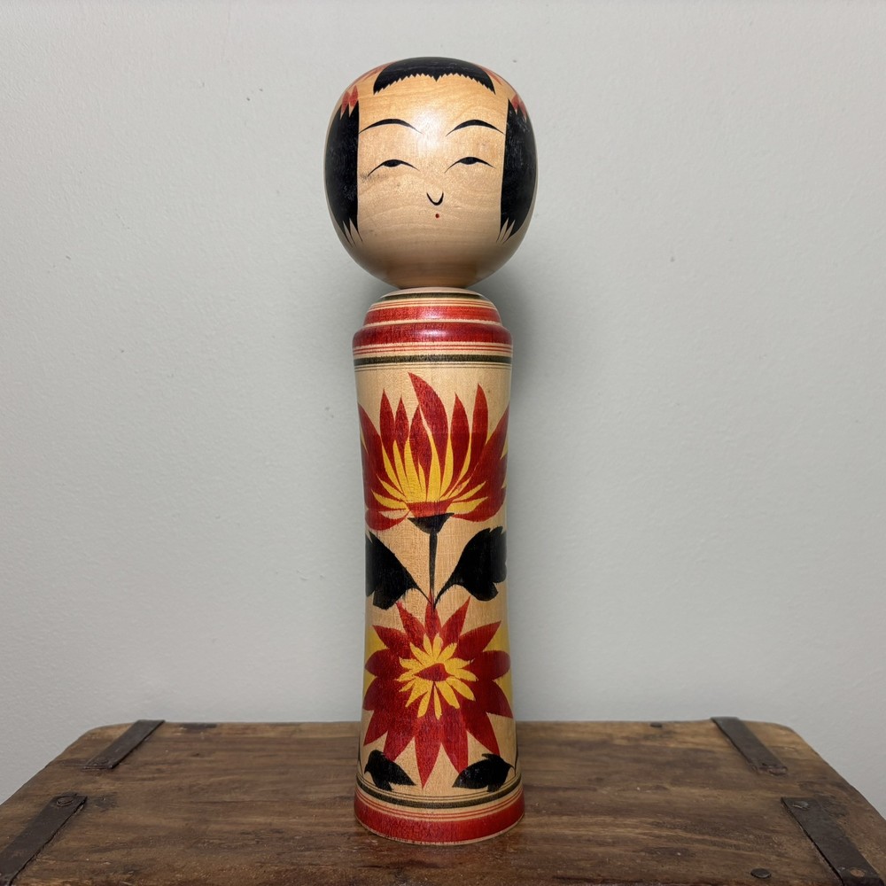 24.5cm Japanese Kokeshi Doll - Vintage Collectible- Antique Wooden Folk Art #G20
