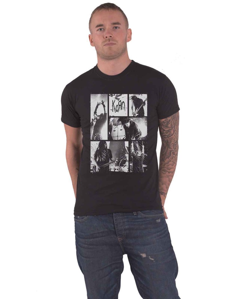 Official Korn Band Logo Black T-Shirt for Men New Design