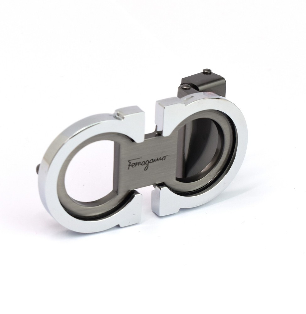 Salvatore Ferragamo Alloy Belt Buckle for 34-35mm leather strap-Silver with Gray