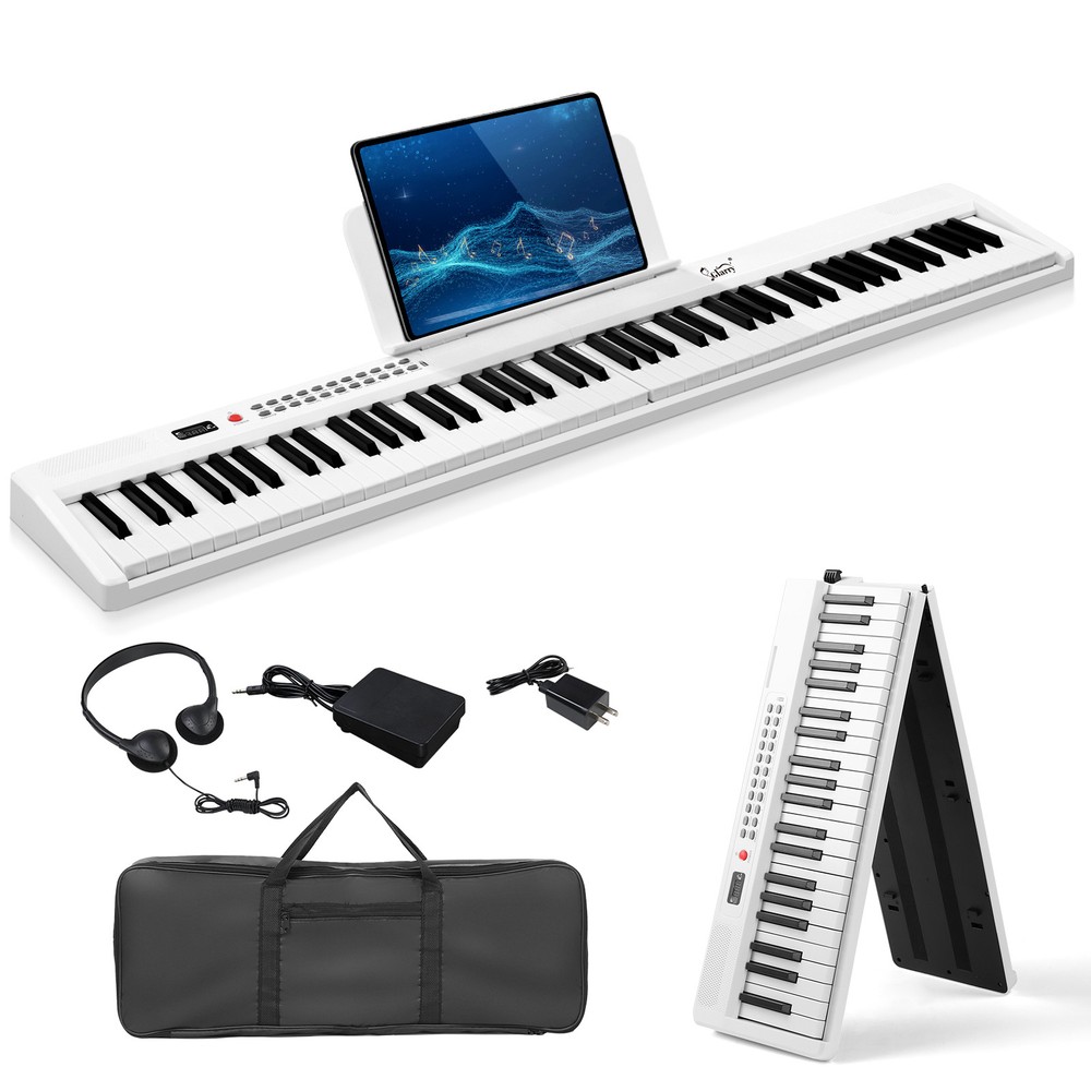 Glarry Digital Piano 88 Key Full Size Semi-Weighted Keyboards,Stand,Carry Bag