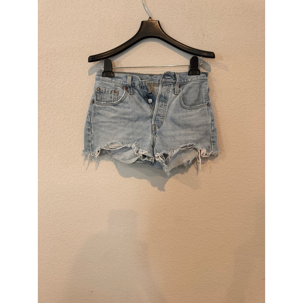 Levi's Women's Size 25 Light Wash Denim Distressed Shorts
