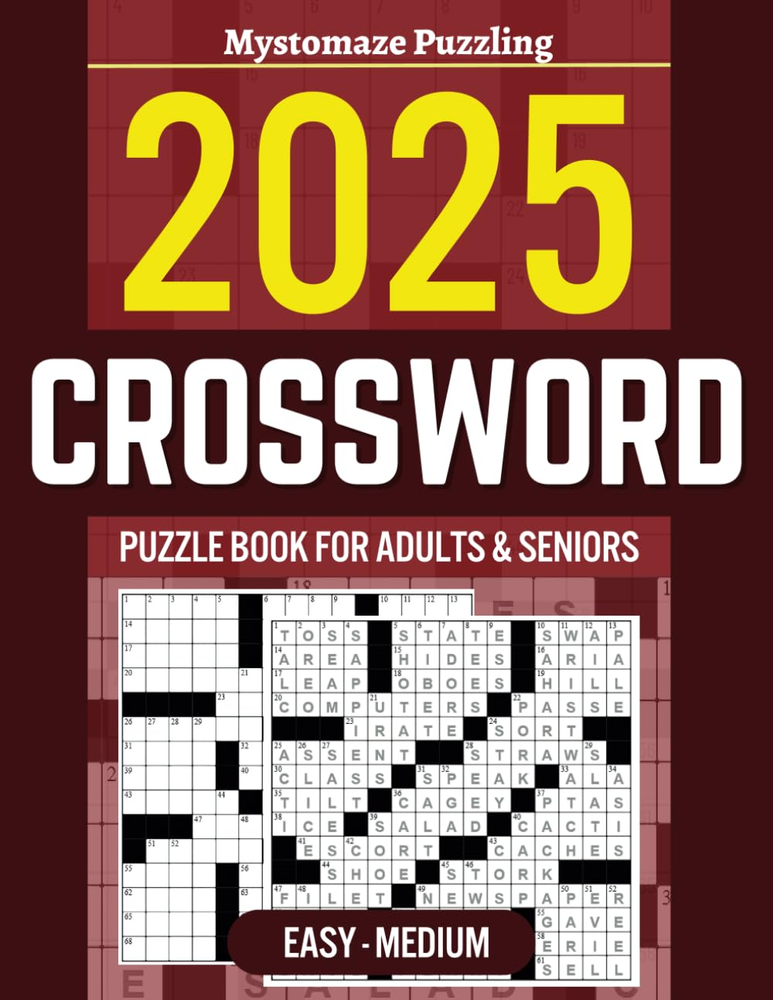 Easy - Medium Crossword Puzzle Book for Adults & Seniors: Large Print Crossword