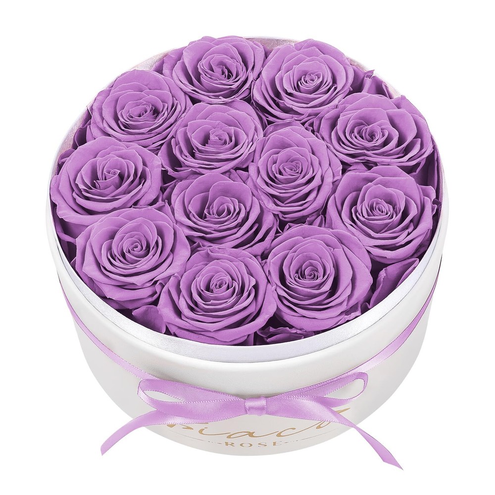 Valentines Day Gifts for Her Preserved Flowers in a Box-12 Forever Real Rose ...