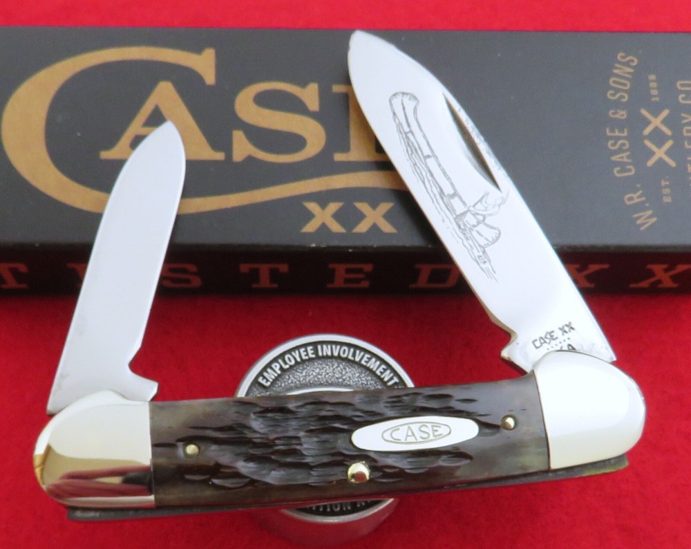 Cuchillo canoa Case XX 1984 HOMBRO ALTO NUEVAS CUCHILLAS DE MOLER 62131 grabado sin precio base