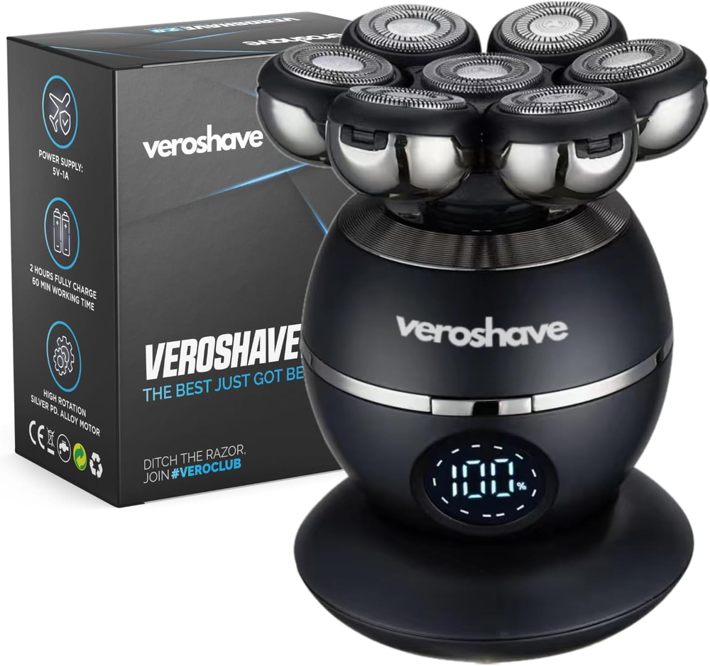 7-Blade Bald Head Shaver for Men - Cordless Hair Shaver for Men Bald, Rechargeab