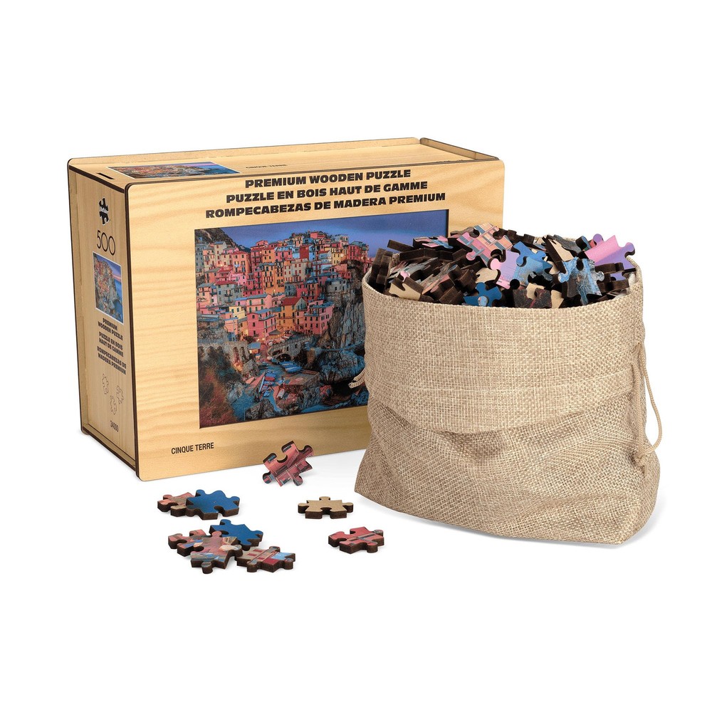 - Cinque Terre Wood Puzzle - Standard Cut Jigsaw Pieces - 500 Piece Jigsaw Pu...