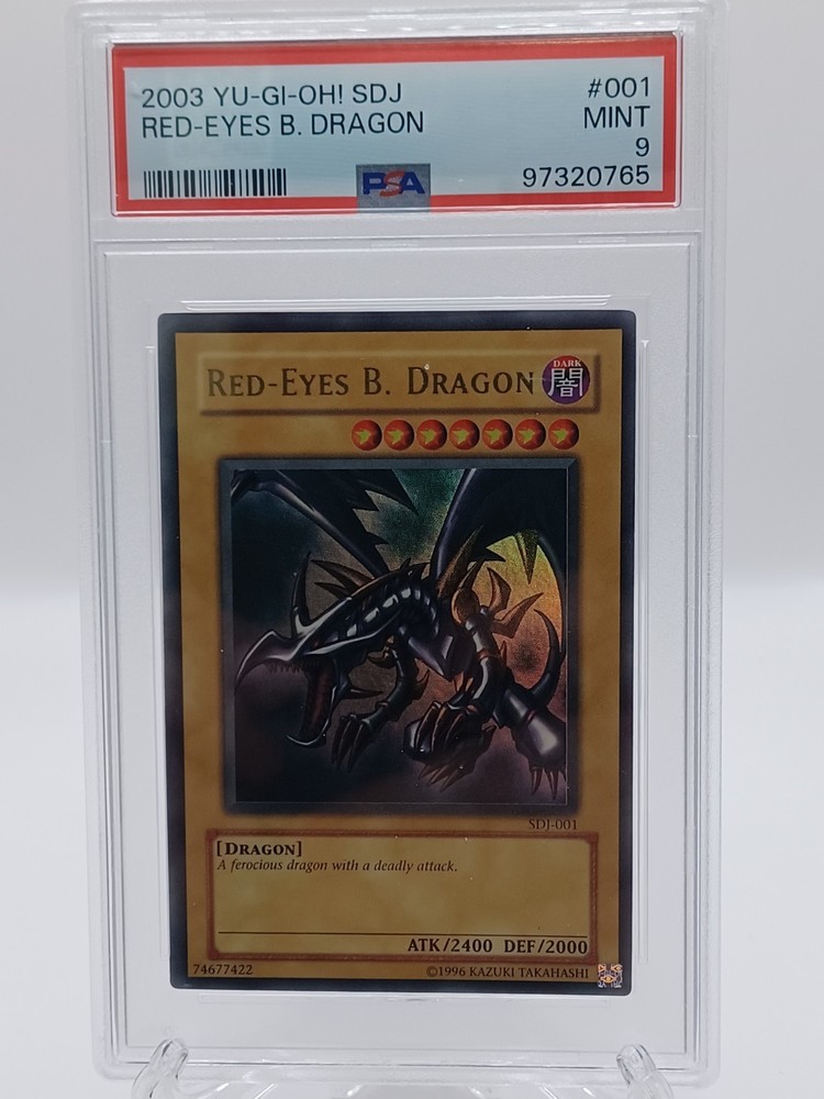 2003 Yu-Gi-Oh! PSA 9 Red-Eyes Black Dragon SDJ-001 Rare Card