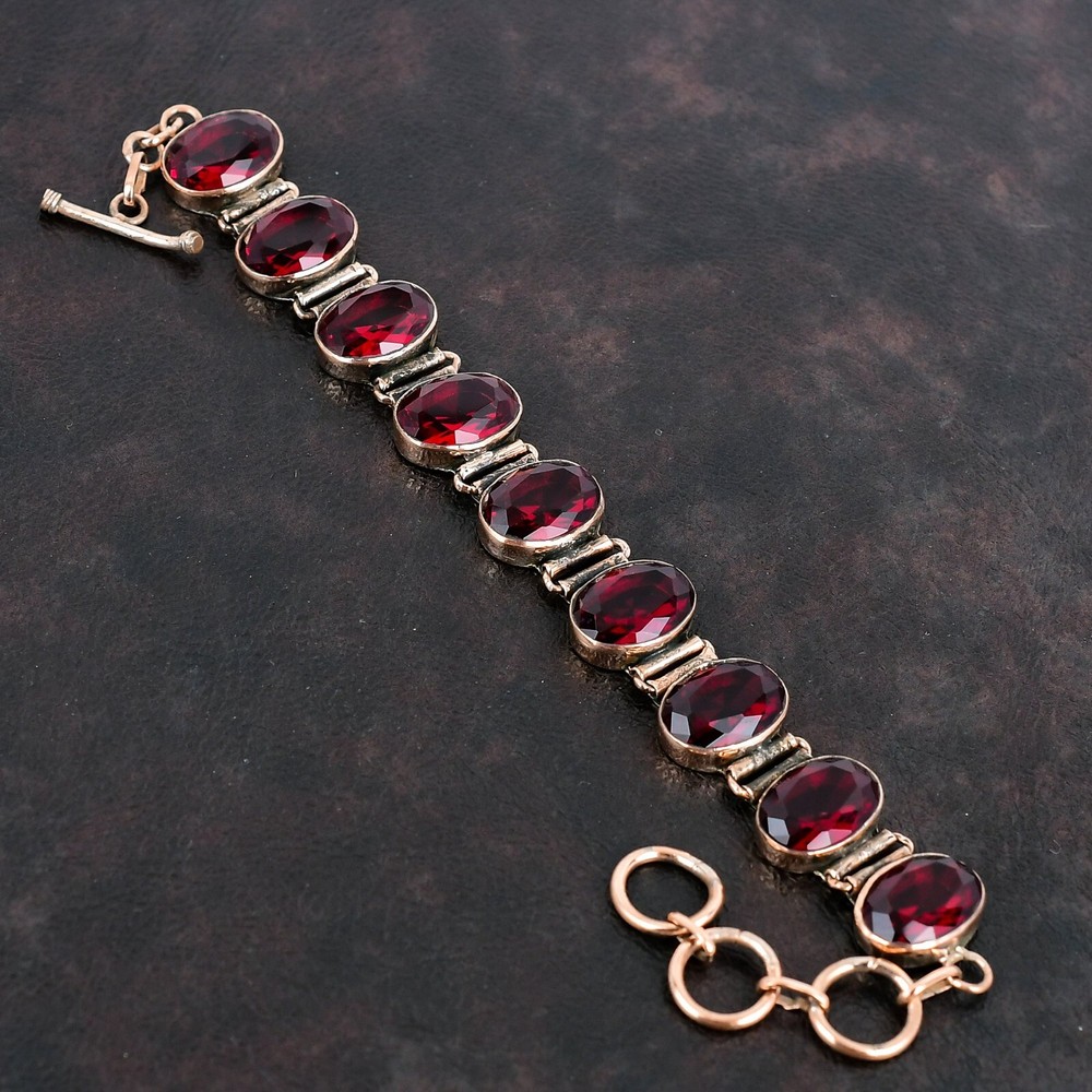 New Year Sale Copper Oval Mozambique Garnet Anniversary Bracelet