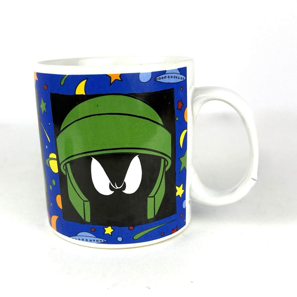 1993 Marvin the Martian Looney Tunes Coffee Mug with 3 Faces - Vintage Warner Bros