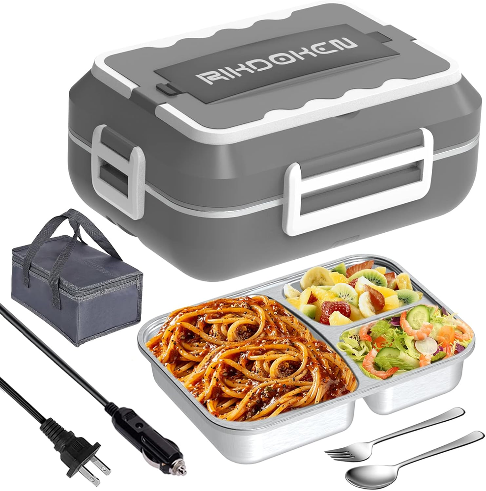 [60W Faster Heat] Electric Lunch Box for Car Truck Work Home, 12V 24V 110V Food