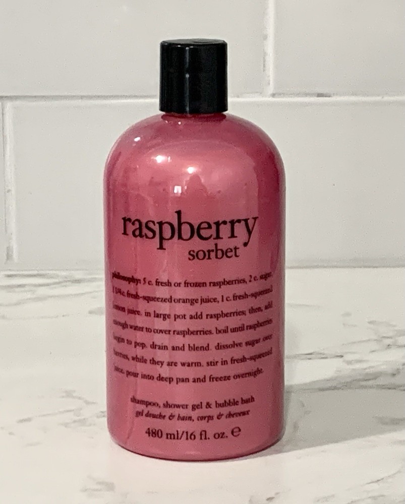 Philosophy Raspberry Sorbet Shower Gel, Bubble Bath, Shampoo 16 oz New Sealed