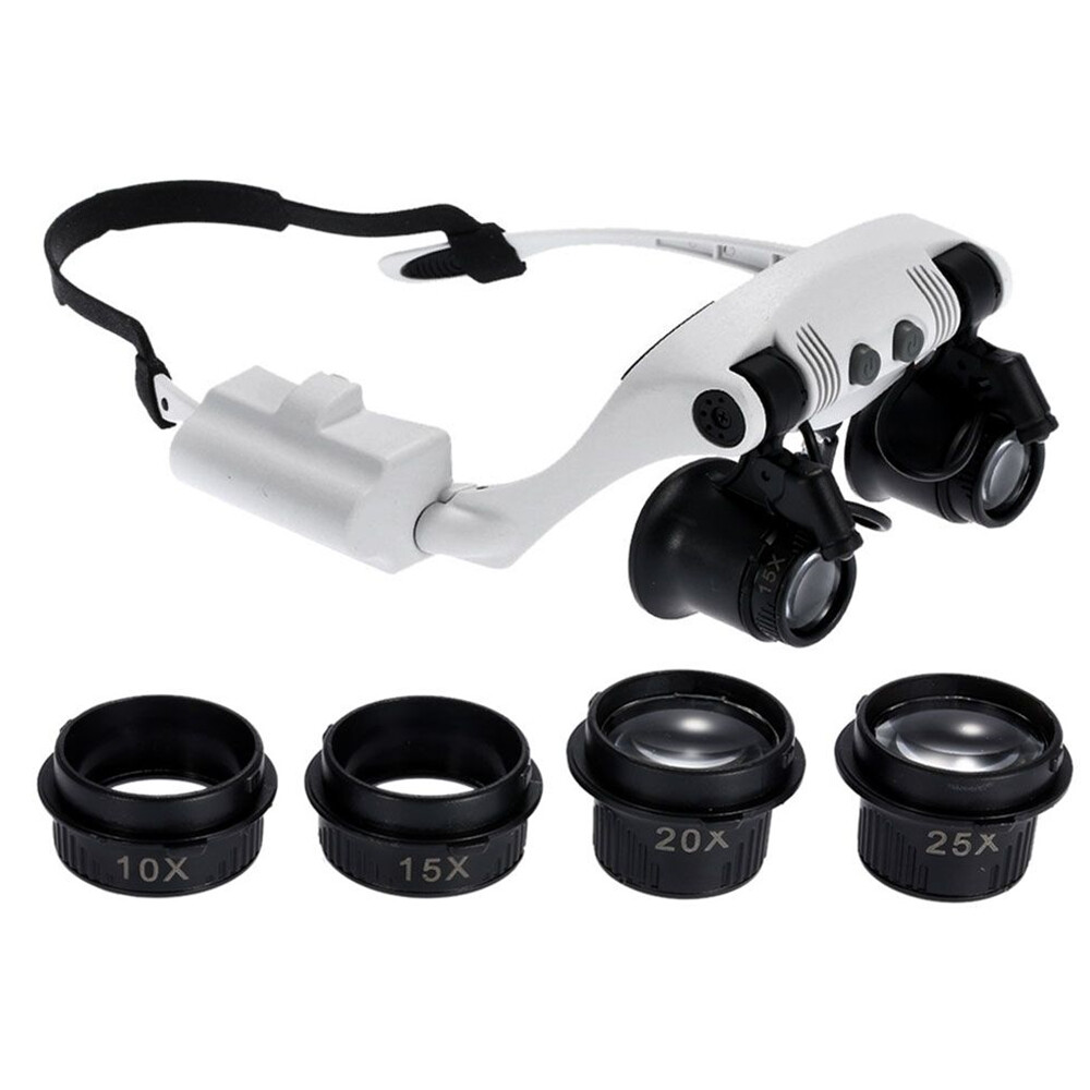 LED Magnifying Glasses with 8 Lenses and Light for Jewelry Watch Repair-image