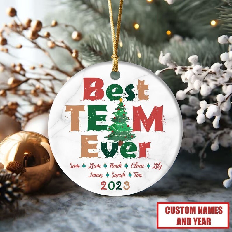 Best Team Ever Christmas Ornament 2023, Coworker Christmas Gift, Employee Orn...
