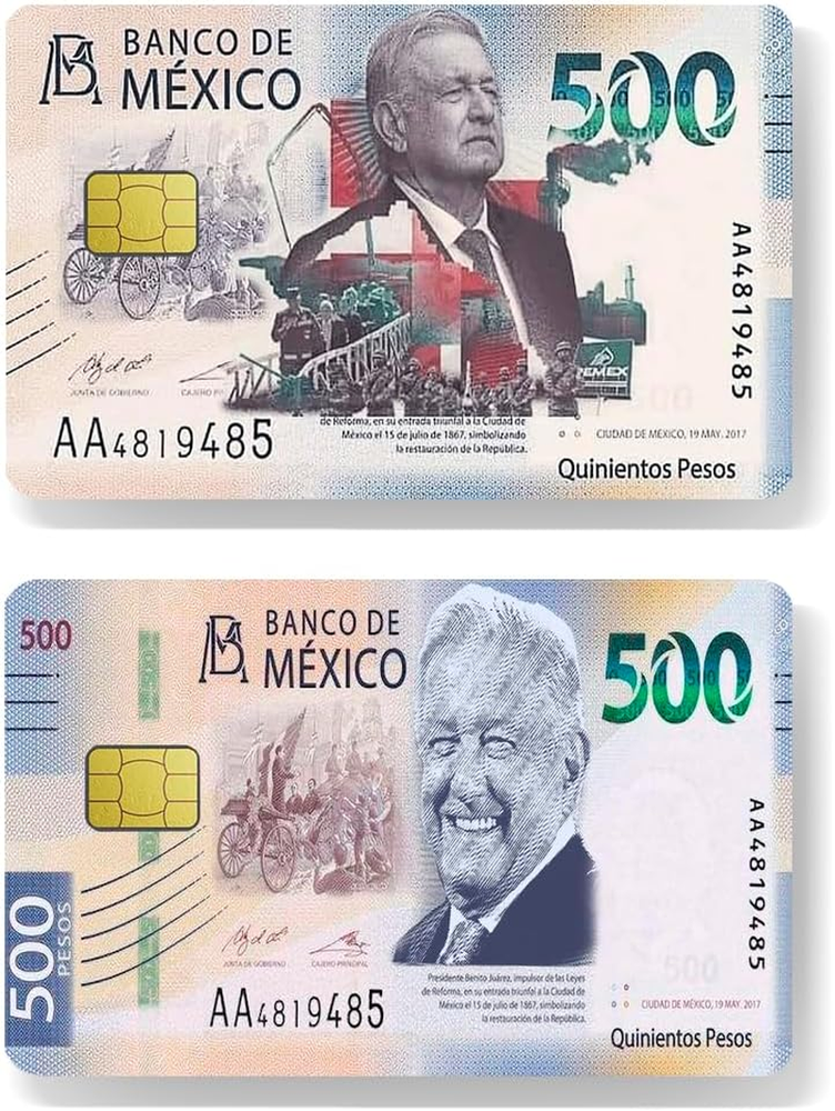 Credit Card Sticker Small Chip Debit Card Skin Cover Mexican Bank Card Transp...