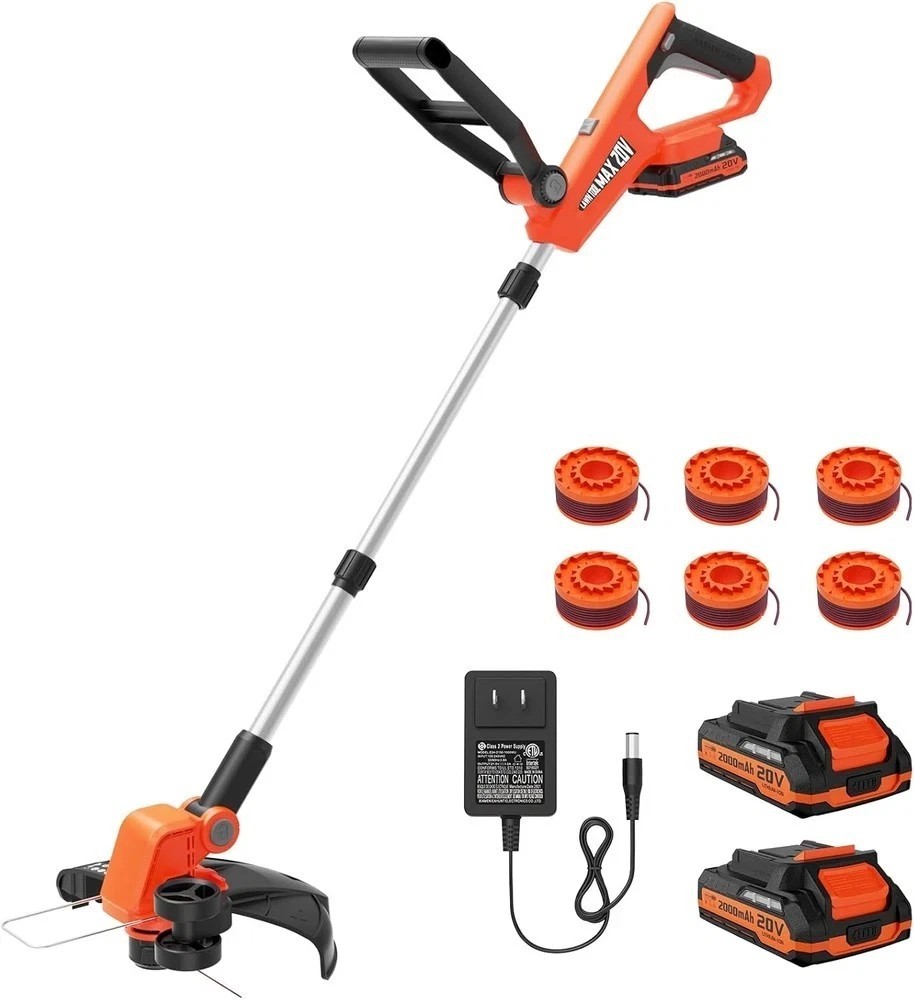 20V 12-Inch Cordless 2-in-1 String Trimmer and Edger with Auto Feed