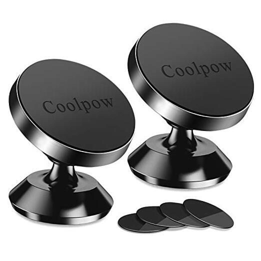 2 Pack Super Strong Magnetic Phone Mount with 4 Metal Plates