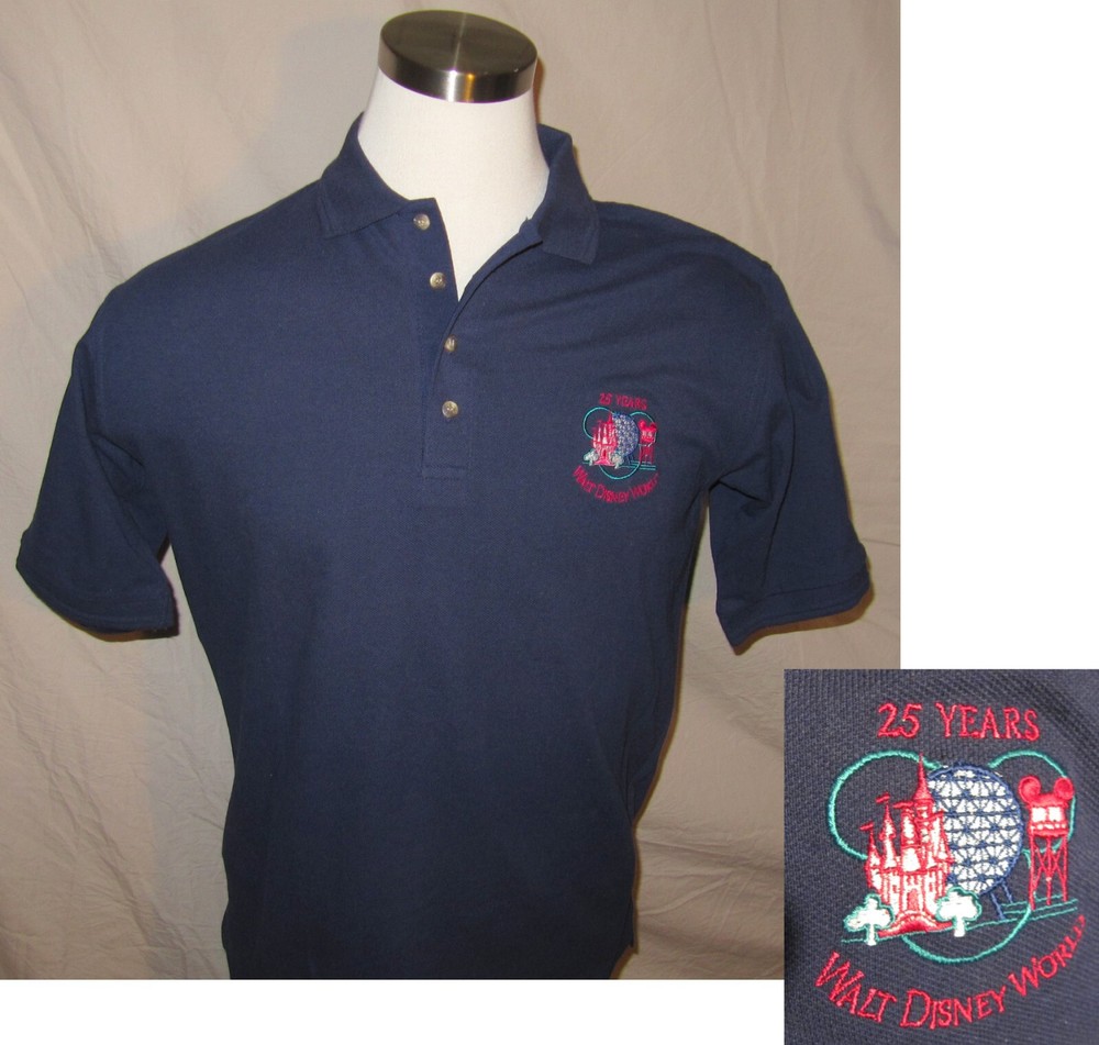Vintage Disney World 25th Anniversary Polo Shirt Size S New Adult Short-Sleeve-image