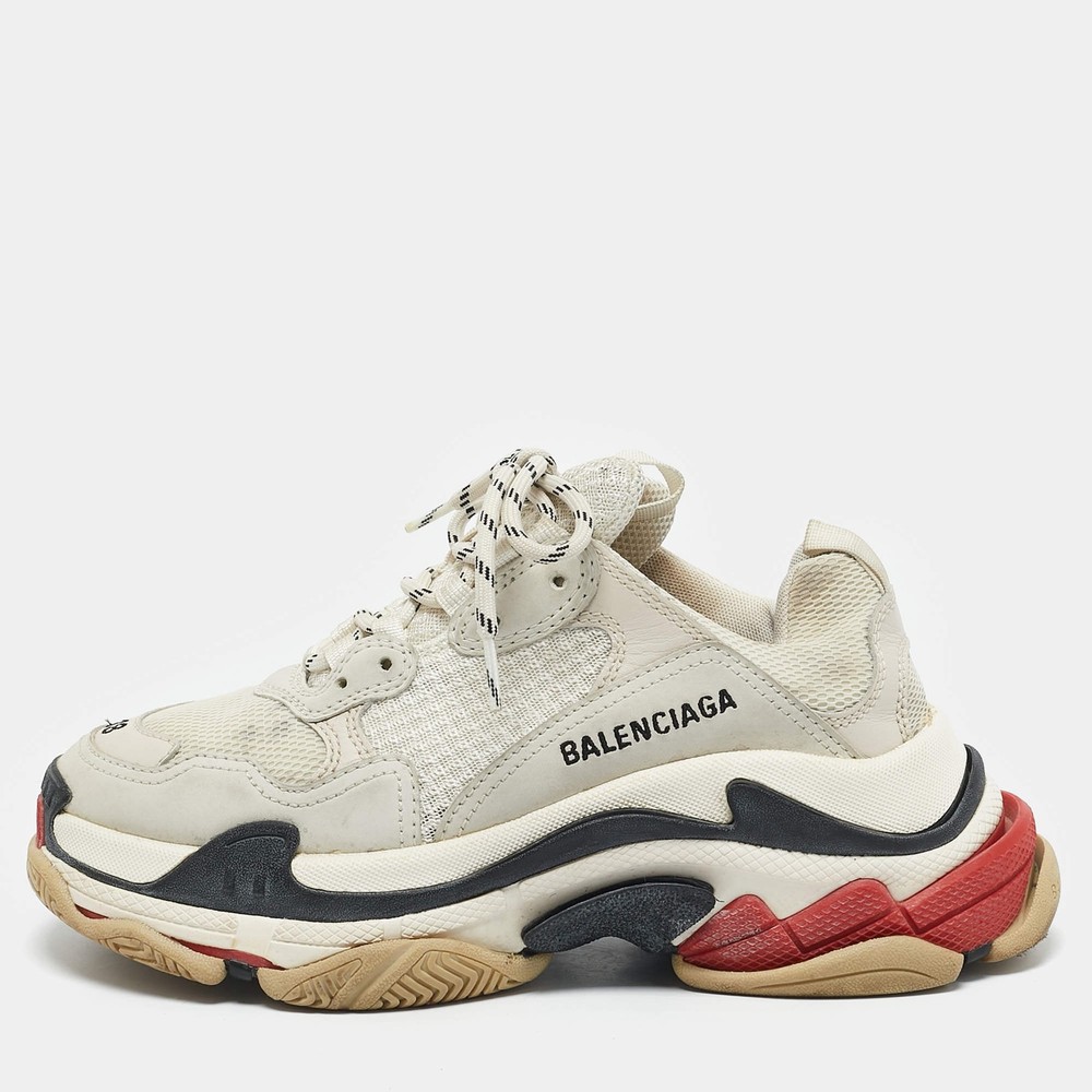 Balenciaga Triple S Clear Size 38 Multicolor Mesh and Nubuck Leather Low Top