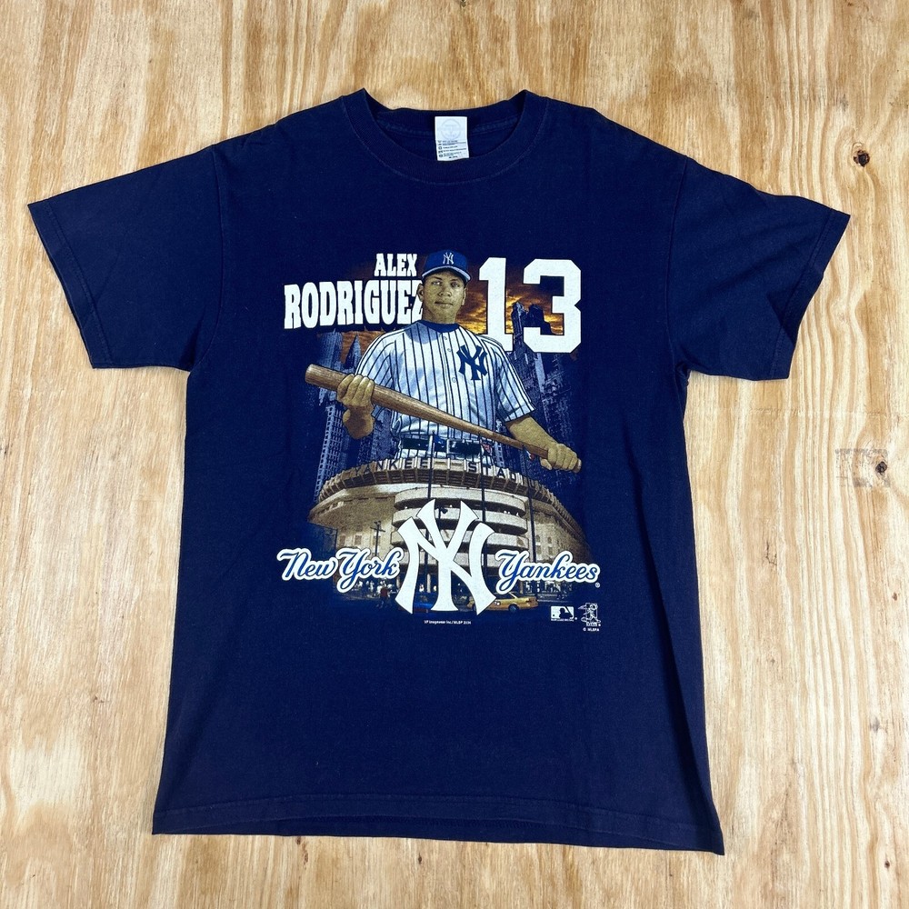 MLB 2004 New York Yankees #13 Alex Rodriguez Crewneck T-Shirt Men's Medium Y2K