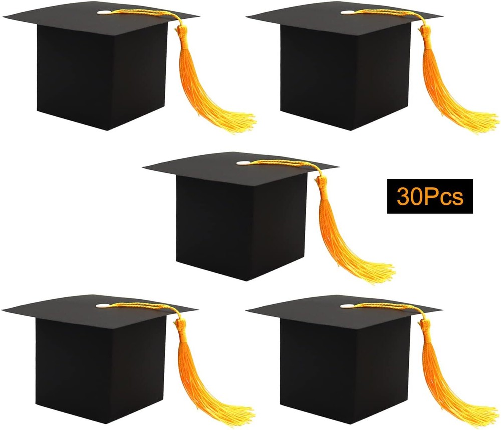 30Pcs Graduation Cap Candy Boxes for 2025 Party Decorations Grad Supplies