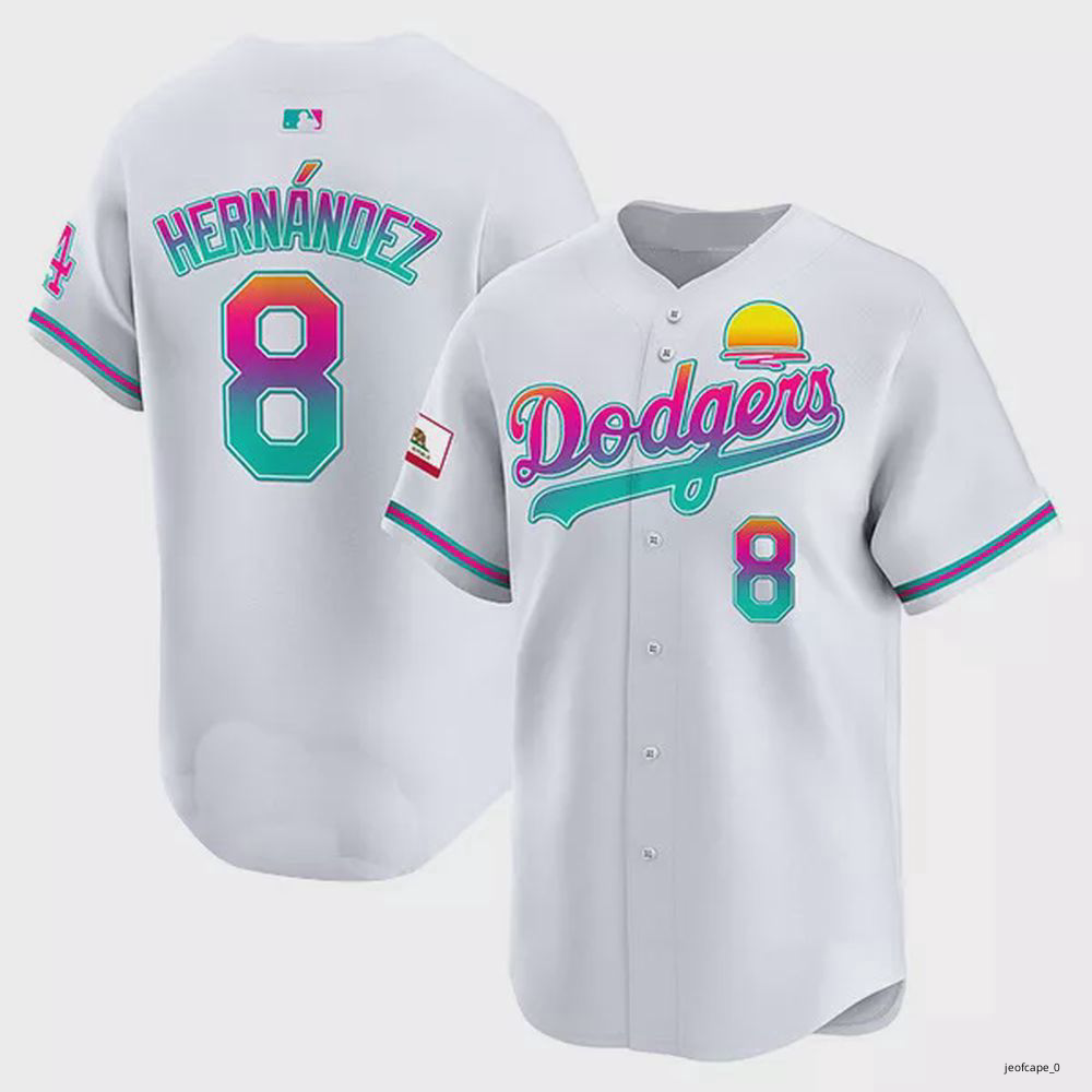 Kike Hernandez #8 White Team Print Baseball Jersey Connect 2024 S5XL Hit