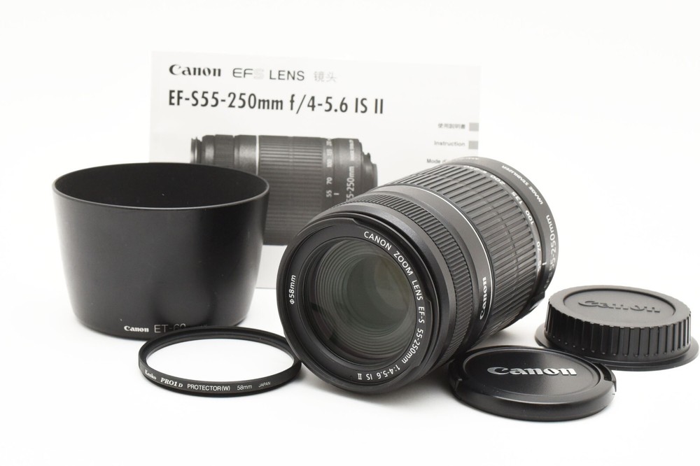 Canon EF-S 55-250mm f4-5.6 IS II Telephoto Zoom Lens Exc+5 Condition Imported from Japan