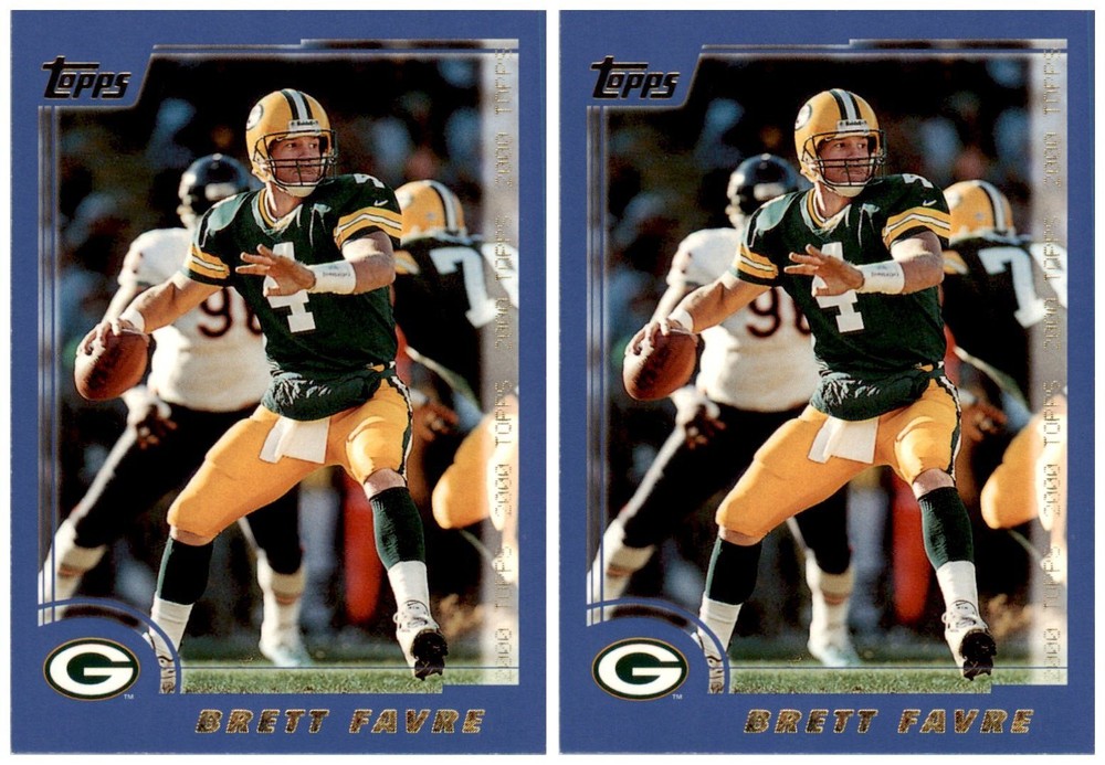(2) 2000 Topps #20 Brett Favre Green Bay Packers Card Lot