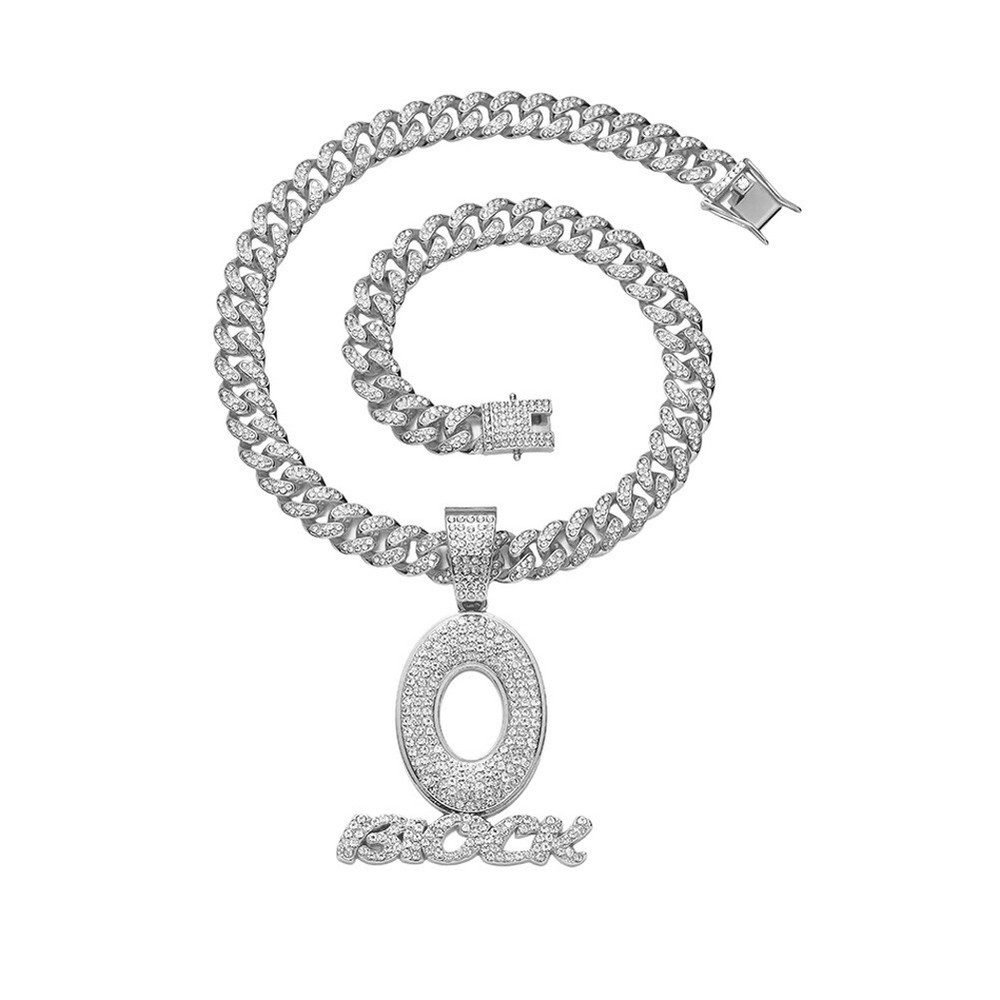 Iced Out O Block Hip Hop Pendant with Diamond Cuban Chain