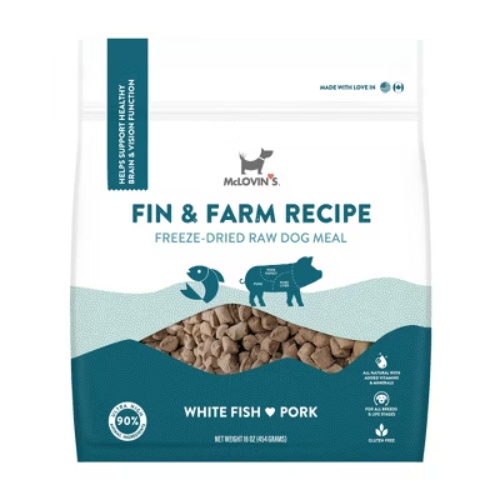 McLovins Raw Fin Farm Recipe Fish Flavor Freeze Dried Dog Food 16oz