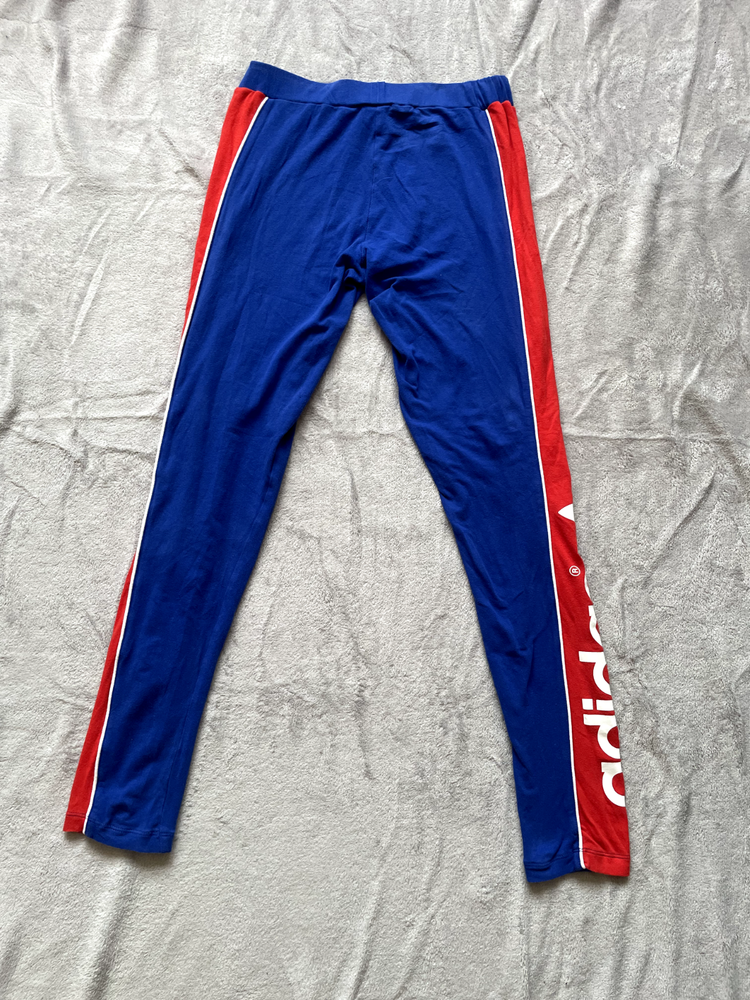 Women Adidas Blue Red Cotton Leggings Size: S UK: 10