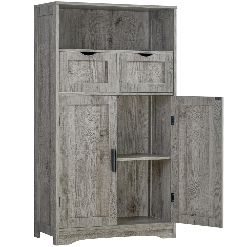 Iwell Storage Cabinet with 2 Drawers & 2 Adjustable Shelves, Kitchen Cabinet,...