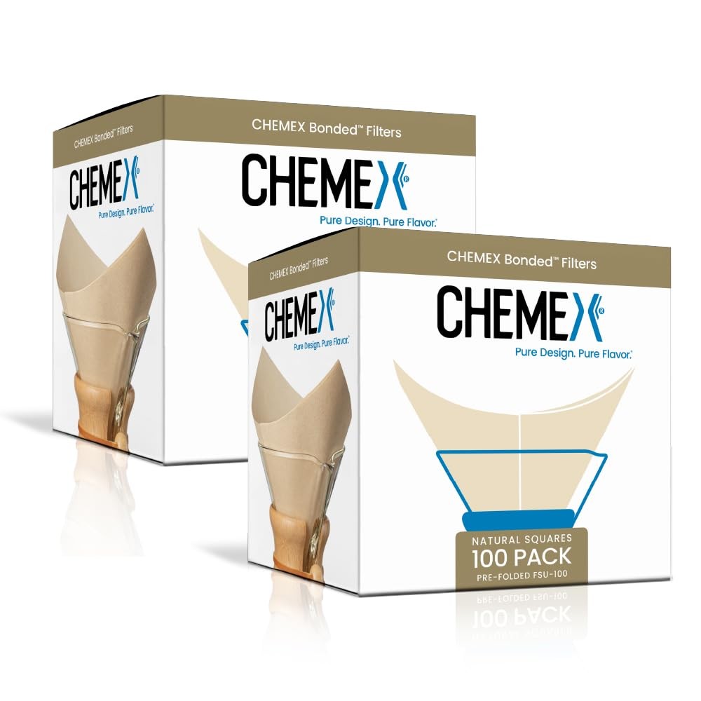 Chemex Bonded Filter - Natural Square - 100 100 Count (Pack of 2), White