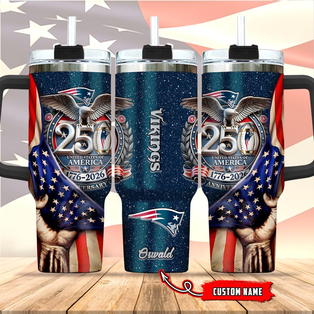New-England-Patriots Stanley 40oz Stainless Steel H2.0 Flowstate Quencher Tumble