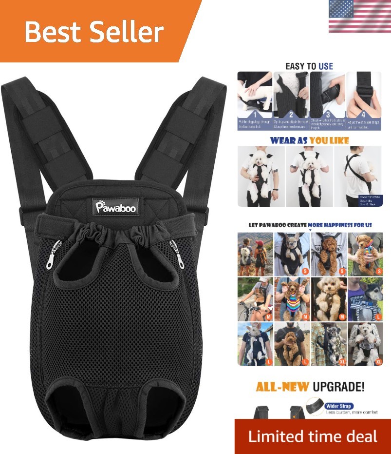Adjustable Legs-Out Pet Carrier Backpack for Dogs and Cats with Travel-Friendly Design  