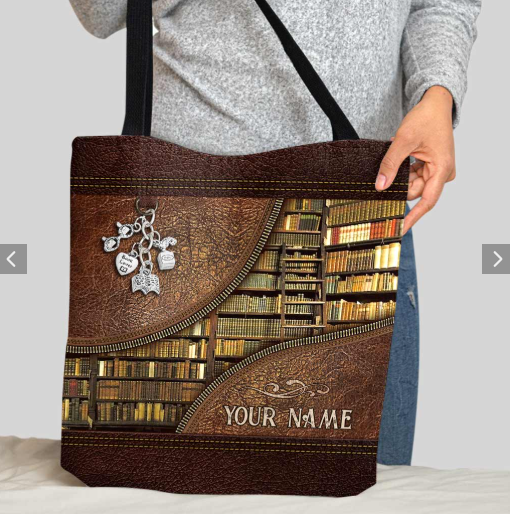 Personalized Library Tote Bag, Library Handbag