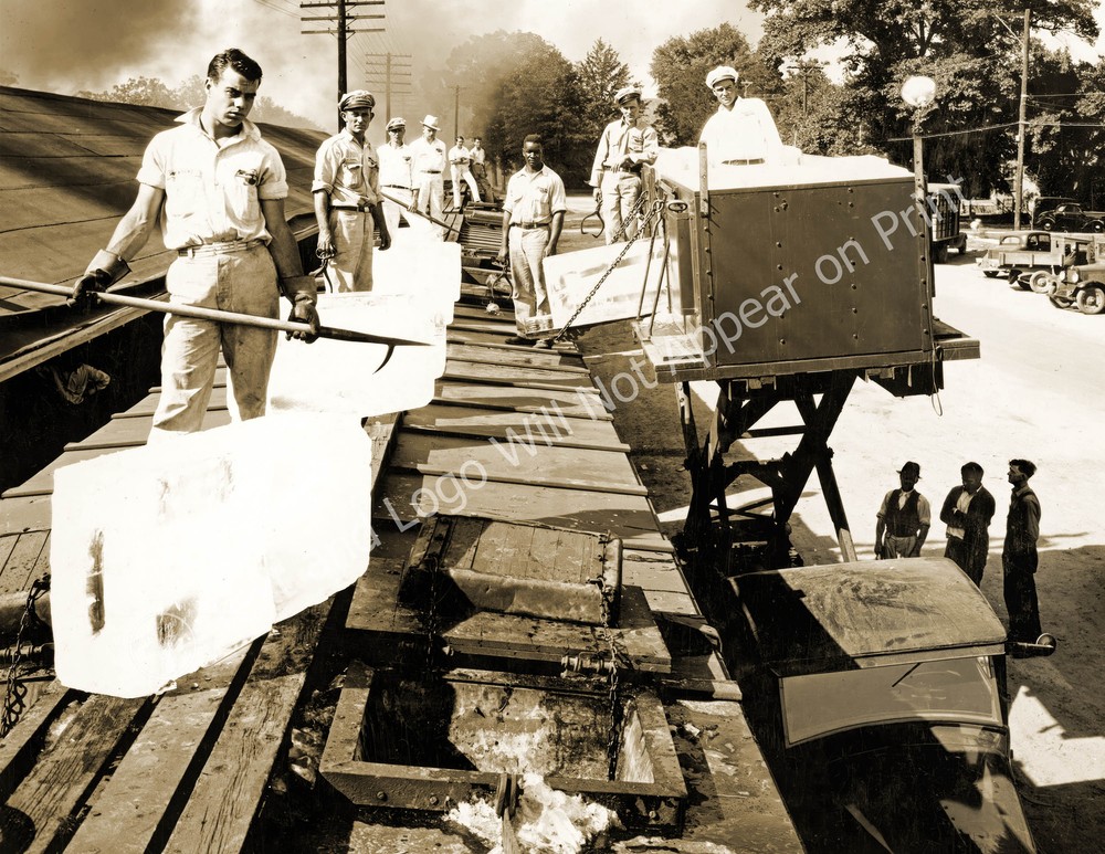 1937 Vintage Photo Reprint of Icing Train Cars Loaded with Cabbage-image