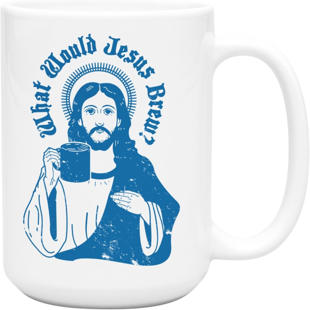 Jesus Coffee Mug - Funny Coffee Mugs Adult Humor, Double-Sided Print Ceramic Cof
