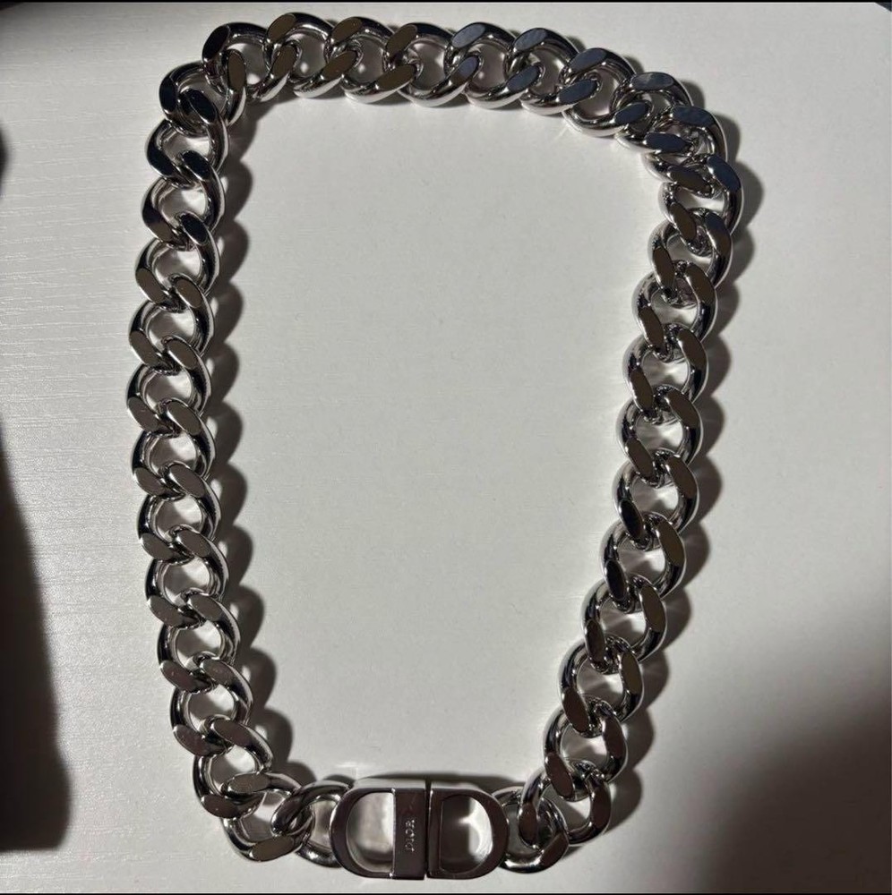 Dior Chain Link Necklace in Gold Tone with Elegant Design