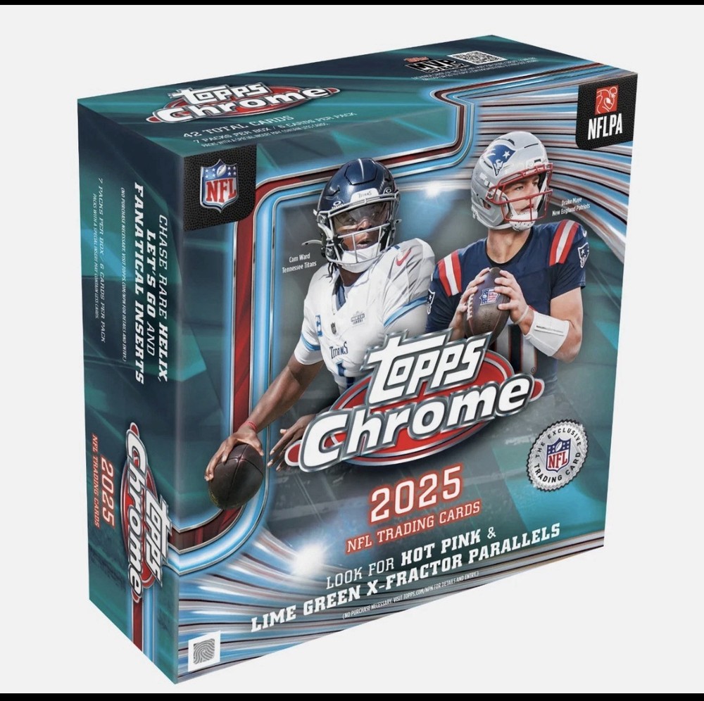 2025 Topps NFL Chrome Football Trading Card Mega Box Presale