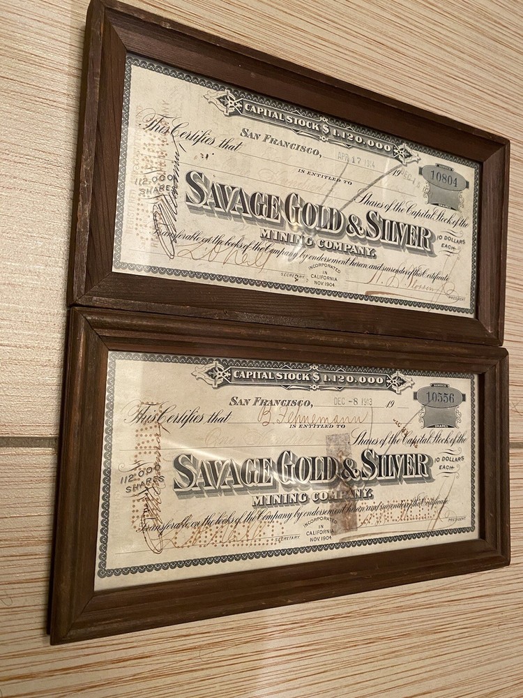 Savage Gold and Silver Stock Certificates